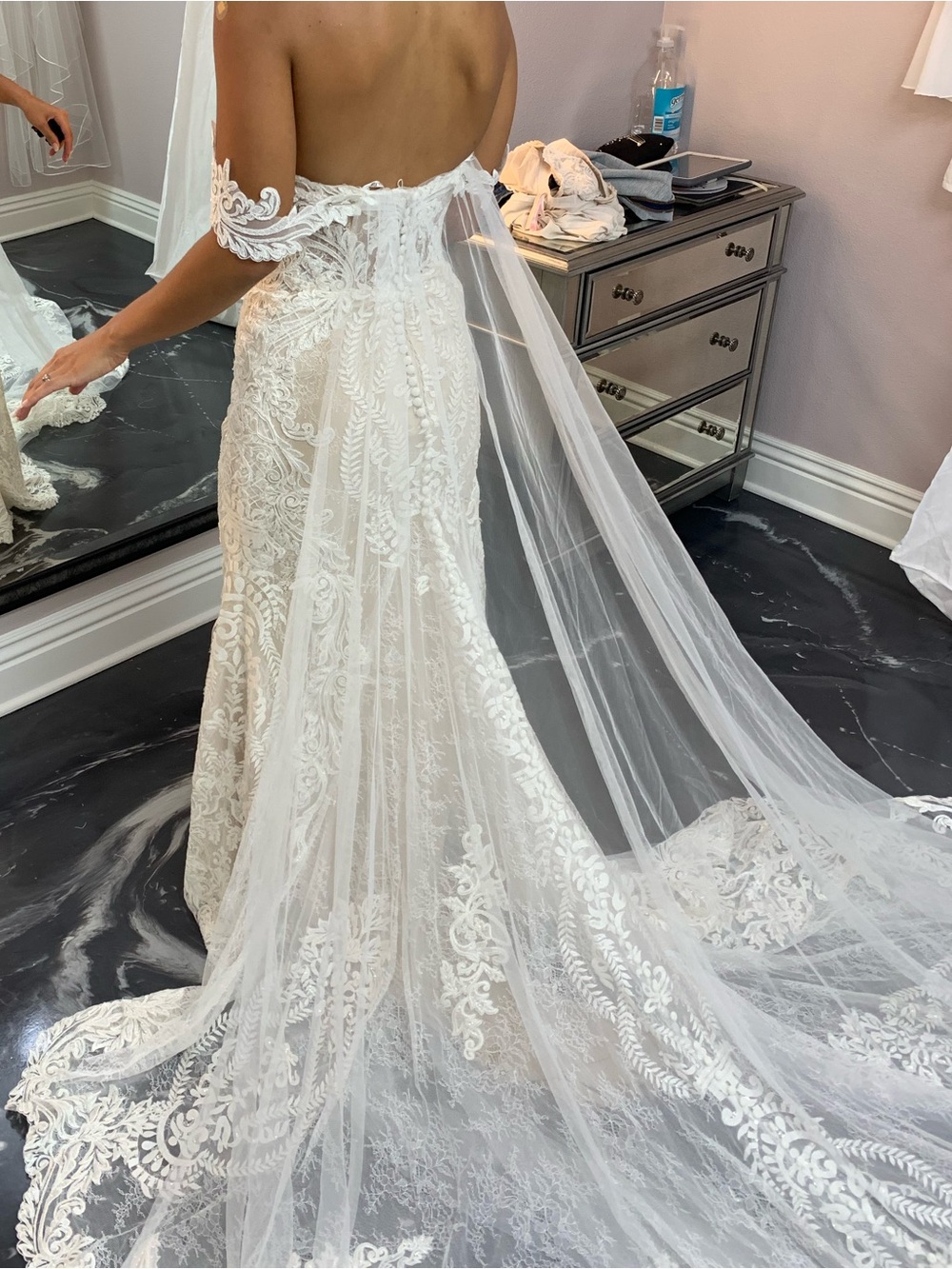 Martina liana 1022 Elegant Off-Shoulder Lace Bridal Gown in Ivory